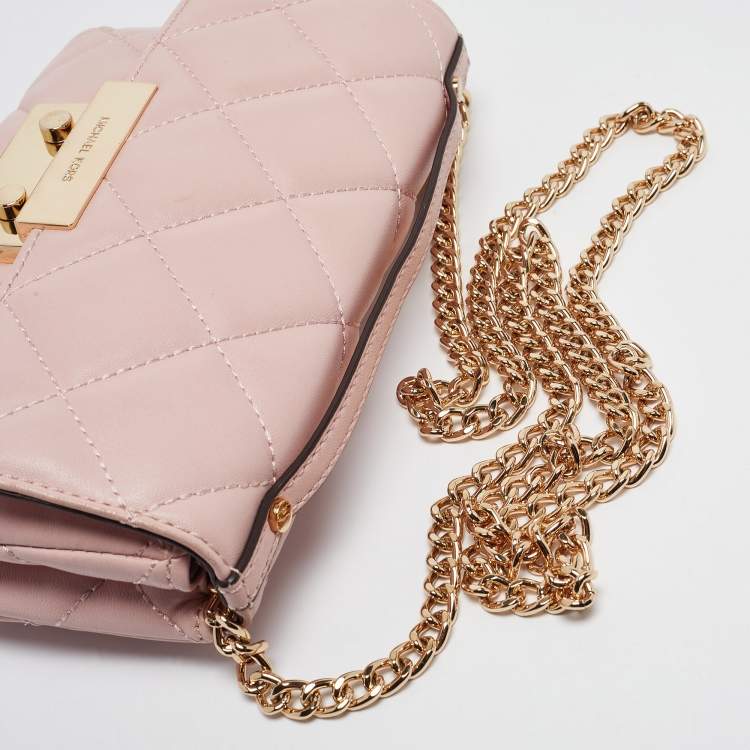 Pre Owned Michael Kors Pink Quilted Leather Small Sloan Crossbody Bag