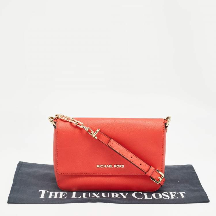 Pre Owned Michael Kors Red Leather Daniela Crossbody Bag