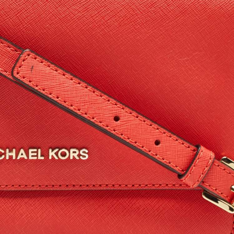 Pre Owned Michael Kors Red Leather Daniela Crossbody Bag