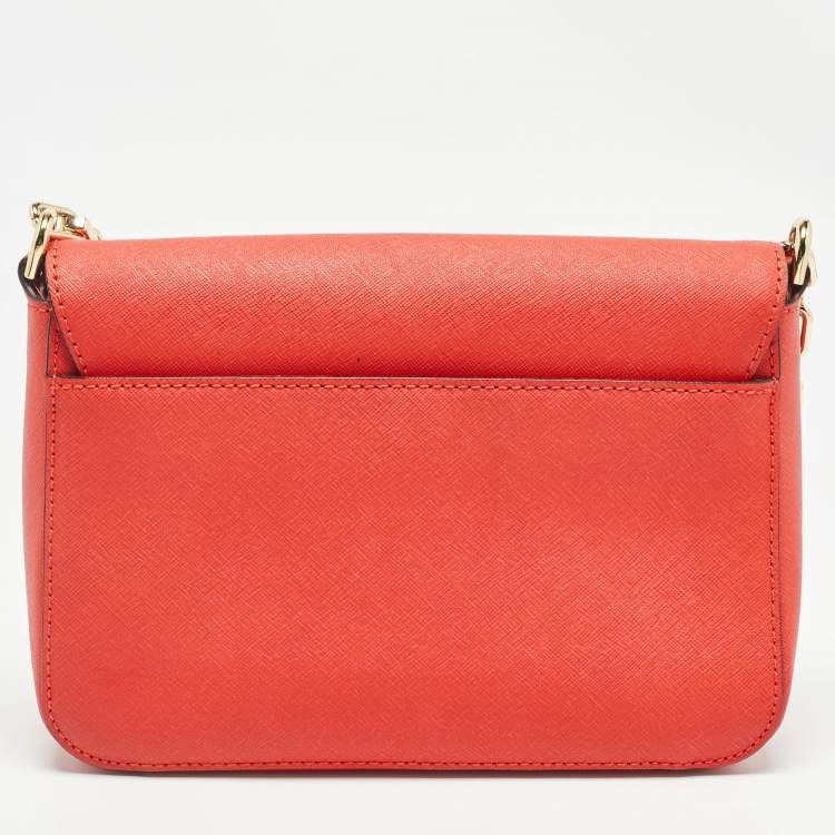 Pre Owned Michael Kors Red Leather Daniela Crossbody Bag