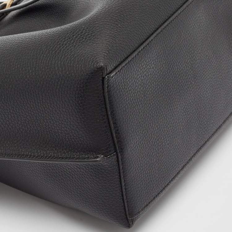 Pre Owned Michael Kors Black Leather Large Emilia East/West Tote