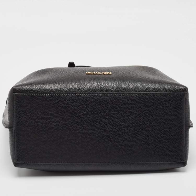 Pre Owned Michael Kors Black Leather Large Emilia East/West Tote