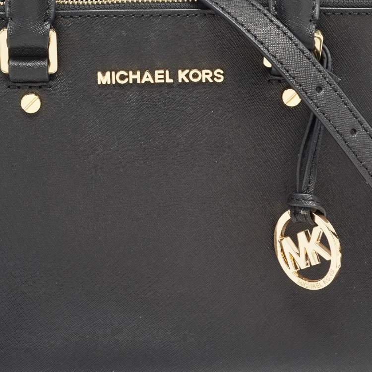 Pre Owned Michael Kors Black Leather Medium Sutton Tote