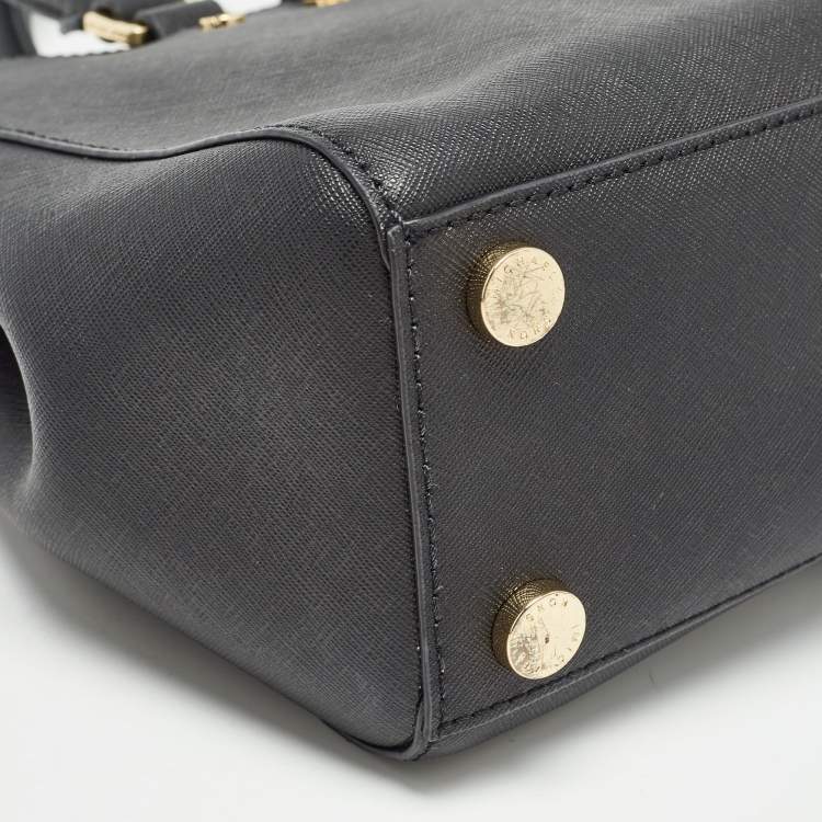 Pre Owned Michael Kors Black Leather Medium Sutton Tote