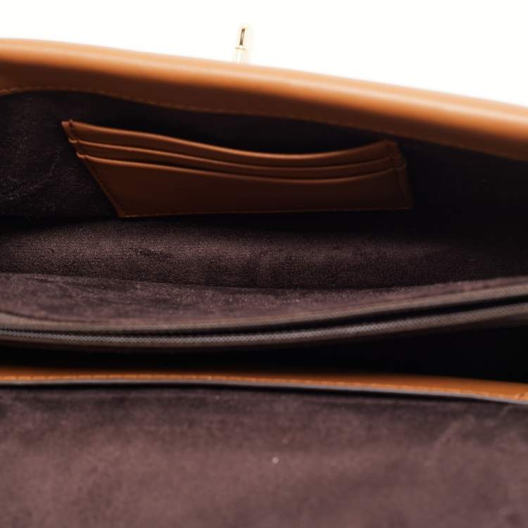 Pre Owned Michael Kors Brown Signature Coated Canvas and Leather Medium Greenwich Top Handle Bag