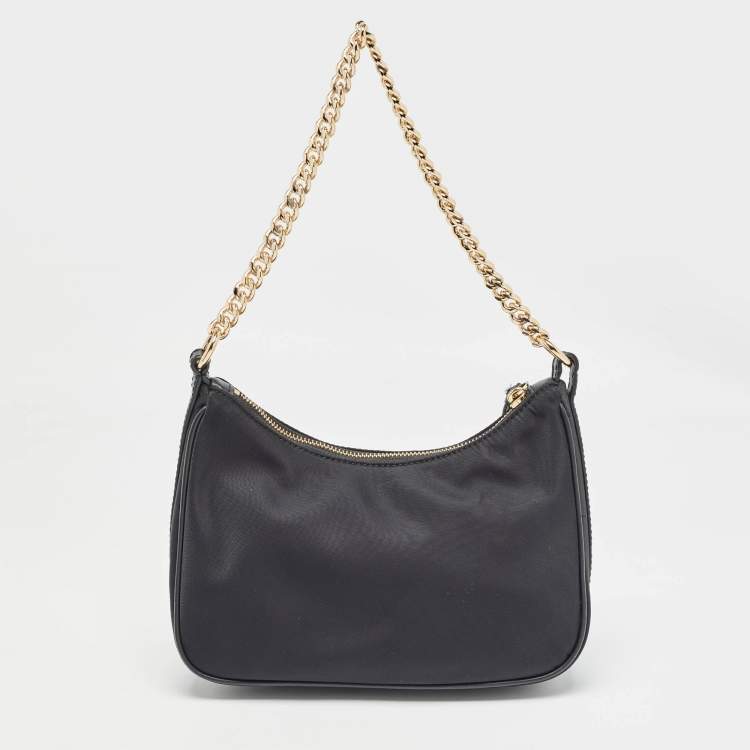 Pre Owned Michael Kors Black Nylon and Leather Gabardine Crossbody Bag