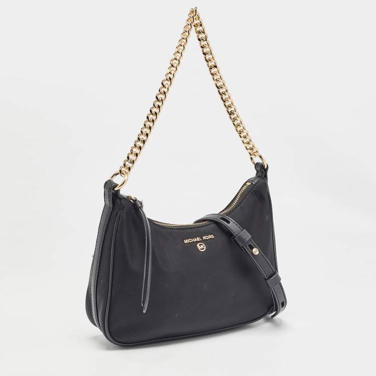 Pre Owned Michael Kors Black Nylon and Leather Gabardine Crossbody Bag