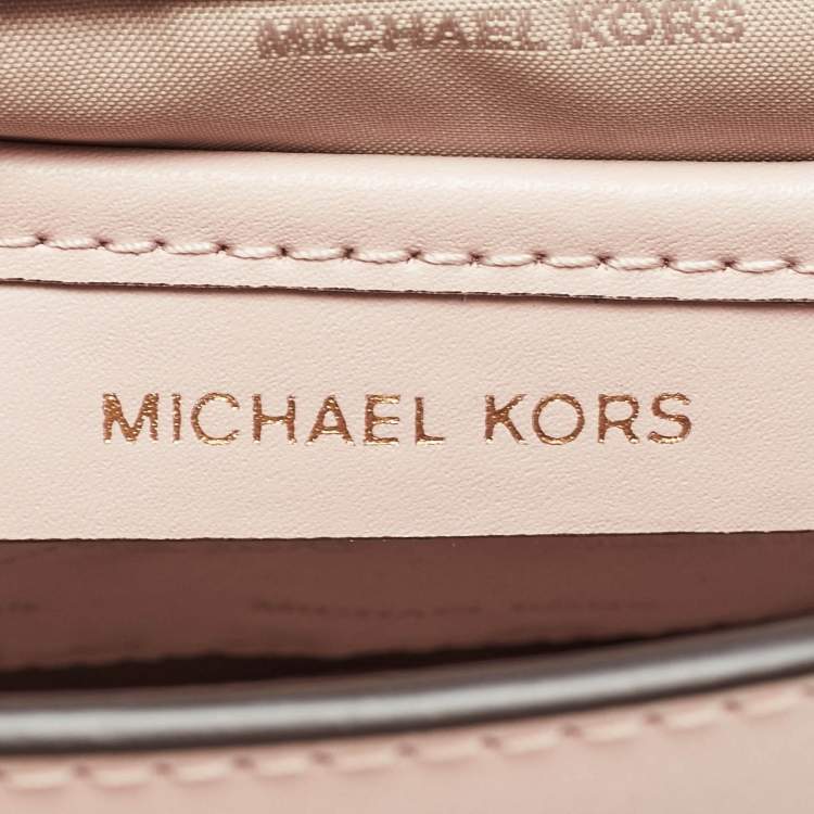 Pre Owned Michael Kors Light Pink Leather Small Mott Top Handle Bag