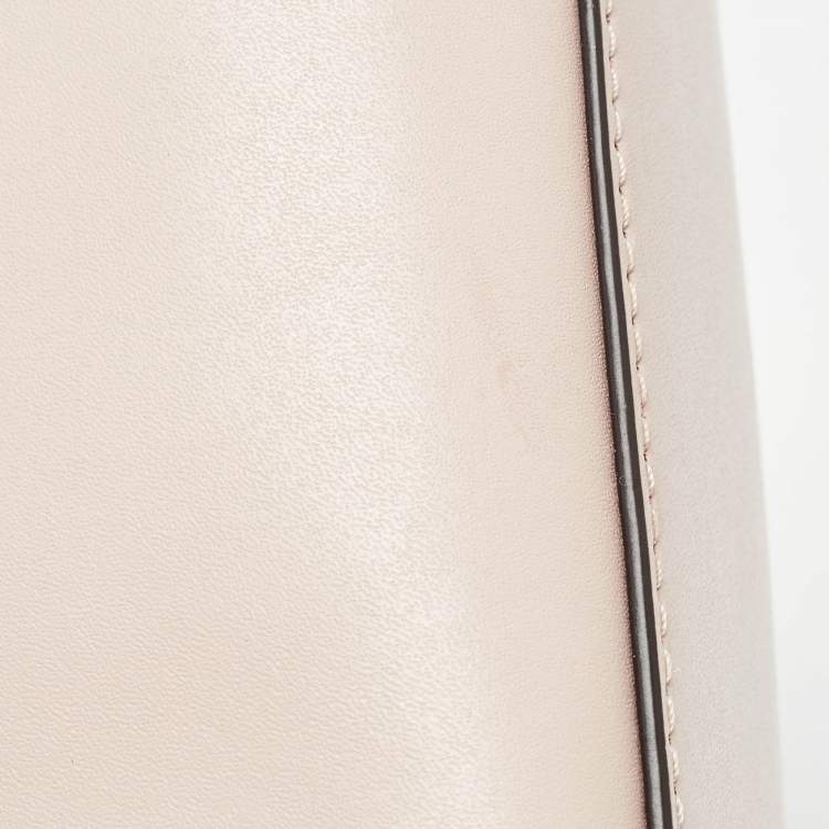 Pre Owned Michael Kors Light Pink Leather Small Mott Top Handle Bag