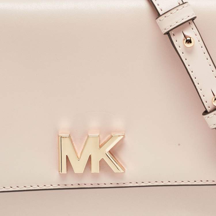 Pre Owned Michael Kors Light Pink Leather Small Mott Top Handle Bag