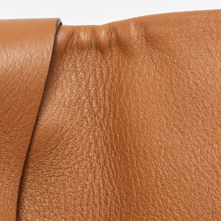 Pre Owned Michael Kors Brown Leather Fold Over Flap Shoulder Bag