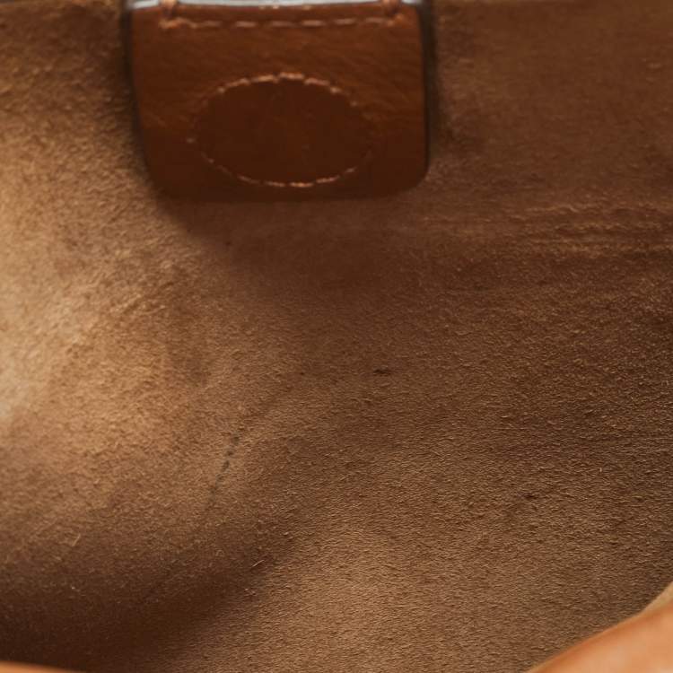 Pre Owned Michael Kors Brown Leather Fold Over Flap Shoulder Bag