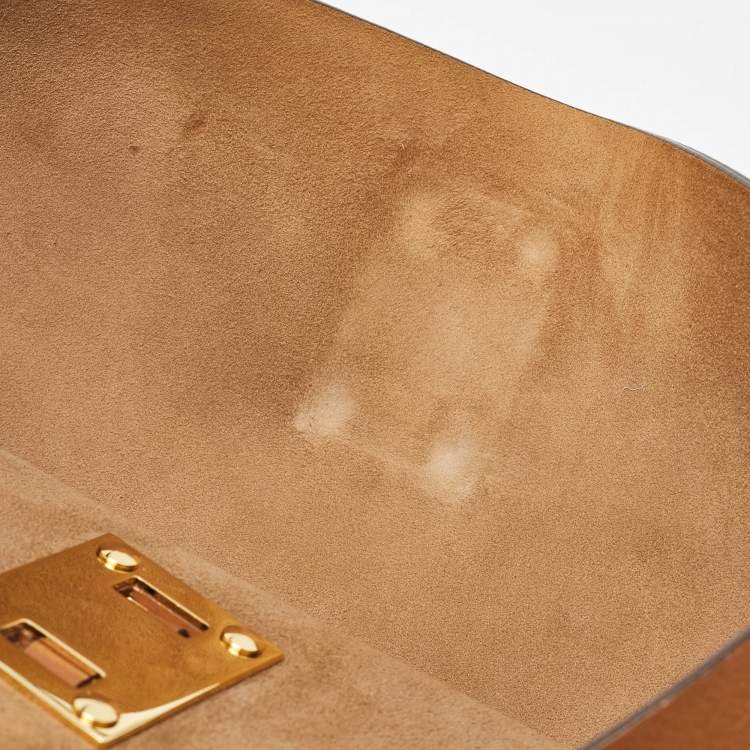 Pre Owned Michael Kors Brown Leather Fold Over Flap Shoulder Bag