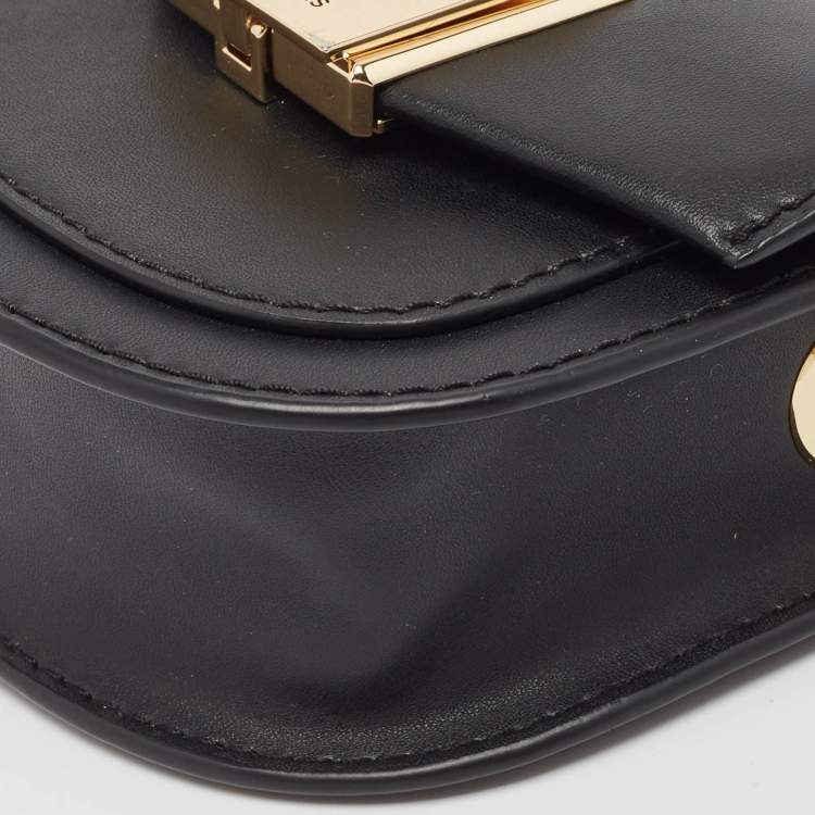 Pre Owned Michael Kors Black Leather Extra-Small Lita Crossbody Bag