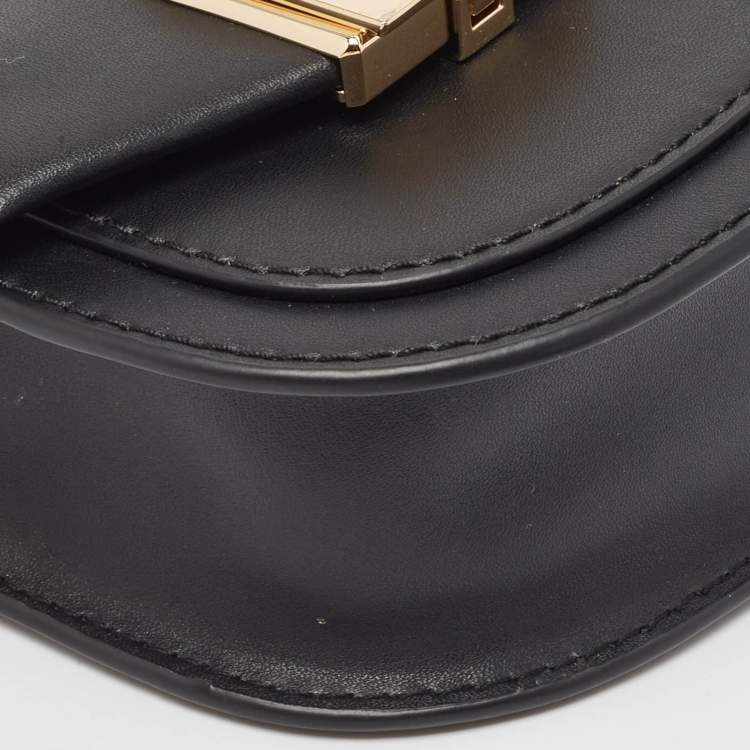 Pre Owned Michael Kors Black Leather Extra-Small Lita Crossbody Bag