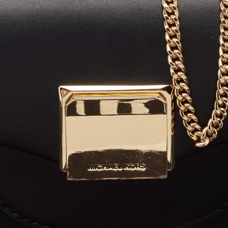 Pre Owned Michael Kors Black Leather Extra-Small Lita Crossbody Bag