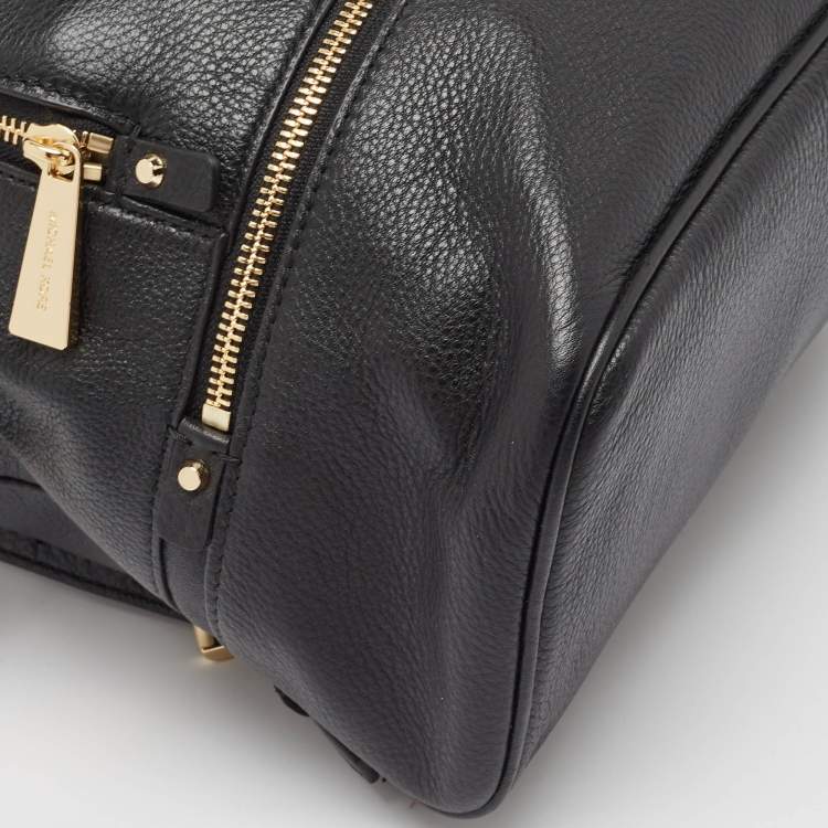 Pre Owned Michael Kors Black Leather Medium Rhea Backpack
