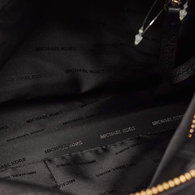 Pre Owned Michael Kors Black Leather Medium Rhea Backpack