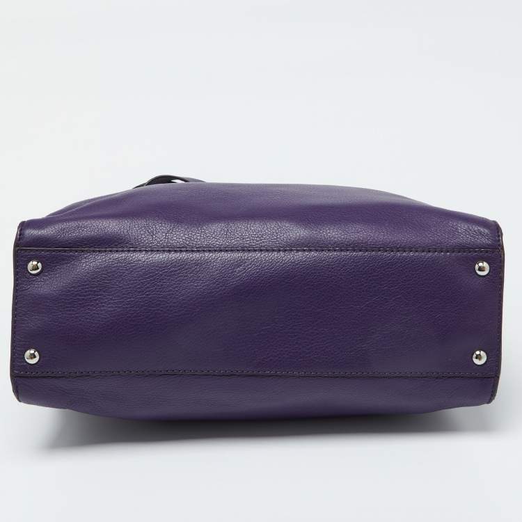 مملوكة مسبقًا MICHAEL Michael Kors Purple Leather Large Hamilton North South Tote
