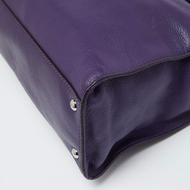مملوكة مسبقًا MICHAEL Michael Kors Purple Leather Large Hamilton North South Tote