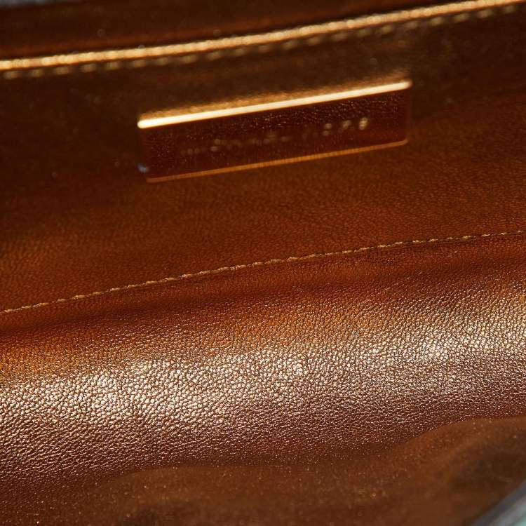 Pre Owned Michael Kors Green Ostrich Embossed Leather Gia Convertible Clutch