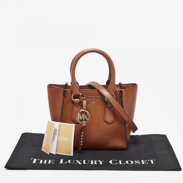 Pre Owned Michael Kors Brown Leather Small Kris Tote