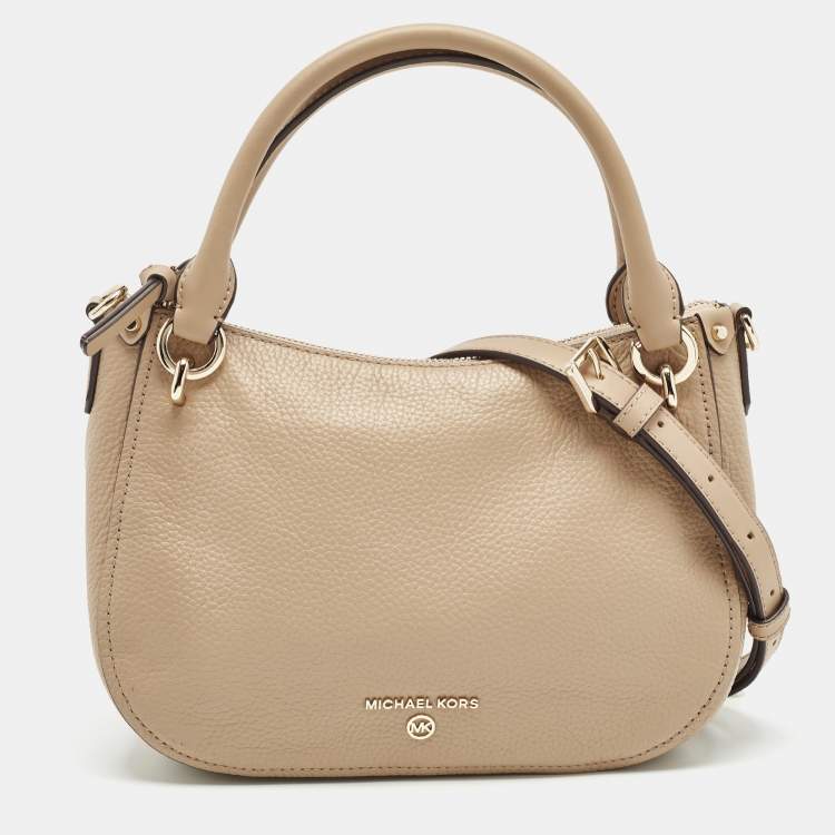 Pre Owned Michael Kors Beige Leather Small Harper Shoulder Bag