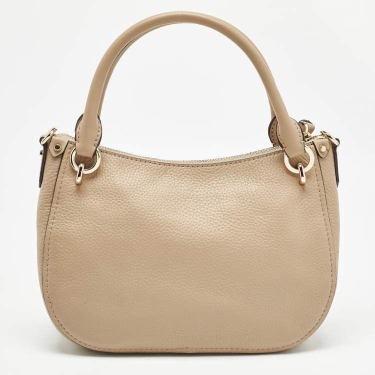 Pre Owned Michael Kors Beige Leather Small Harper Shoulder Bag