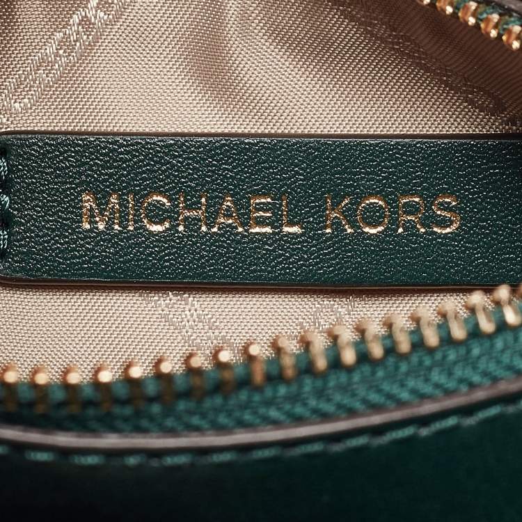 Pre Owned Michael Kors Green Leather Medium Mercer Tote