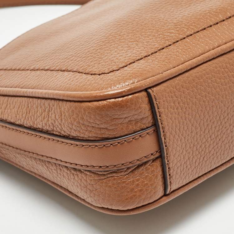 Pre Owned Michael Kors Brown Leather Medium Jet Set Shoulder Bag