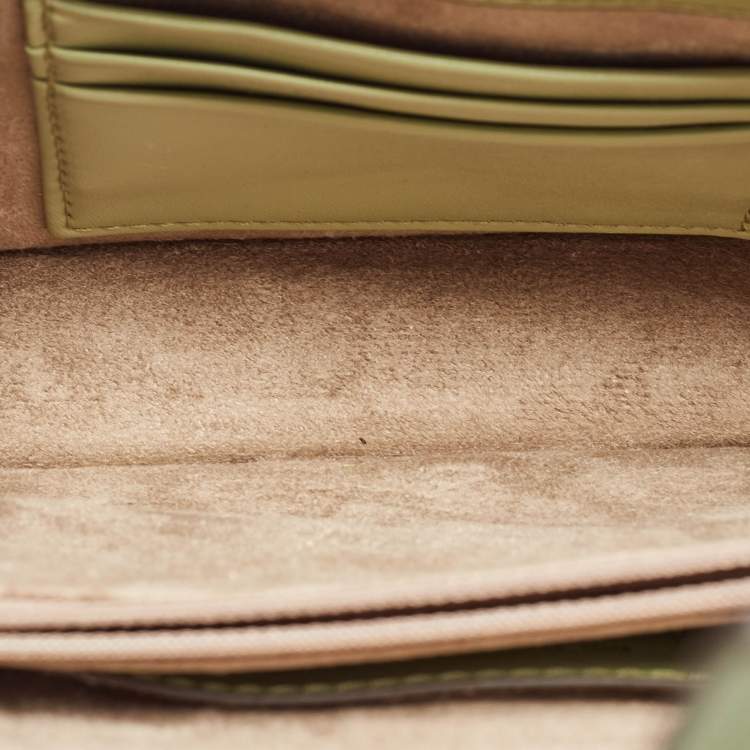 Pre Owned Michael Kors Green Leather Medium Greenwich Shoulder Bag