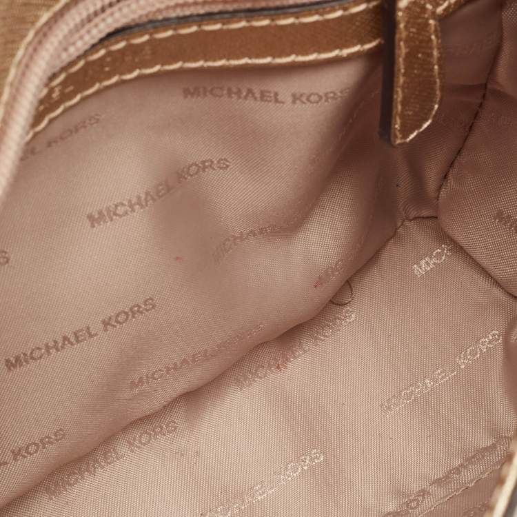 Pre Owned Michael Kors Gold Leather Mini Ava Top Handle Bag