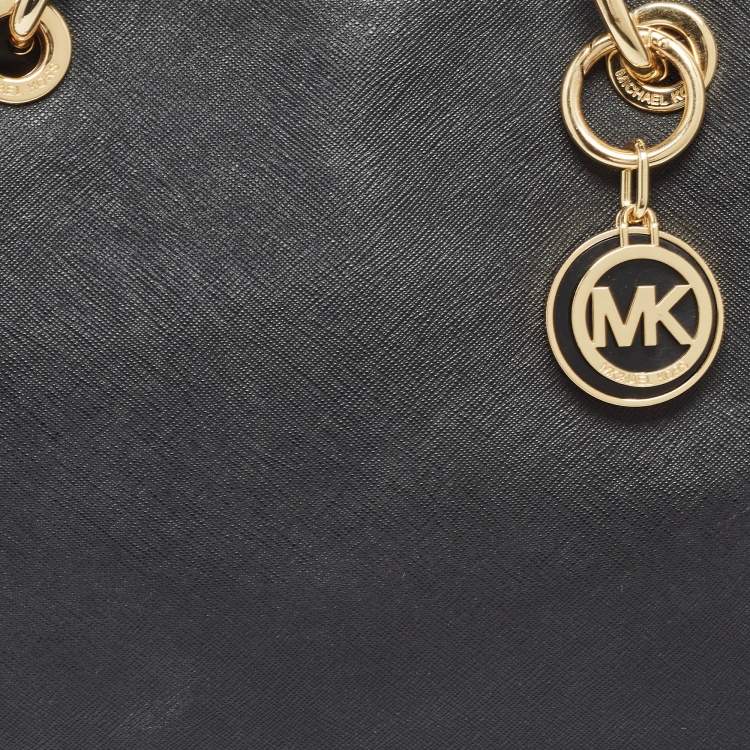 Pre Owned MICHAEL Michael Kors Black Leather Medium Cynthia Tote