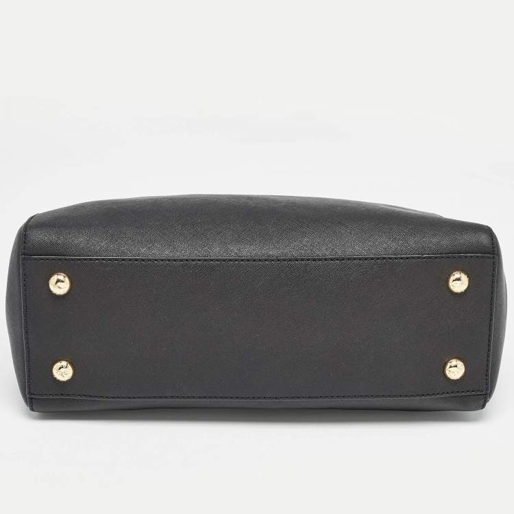 Pre Owned MICHAEL Michael Kors Black Leather Medium Cynthia Tote