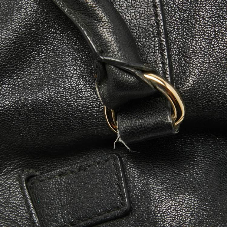 Pre Owned MICHAEL Michael Kors Black Leather Large Hamilton North South Tote