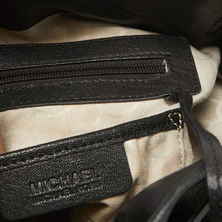 Pre Owned MICHAEL Michael Kors Black Leather Large Hamilton North South Tote