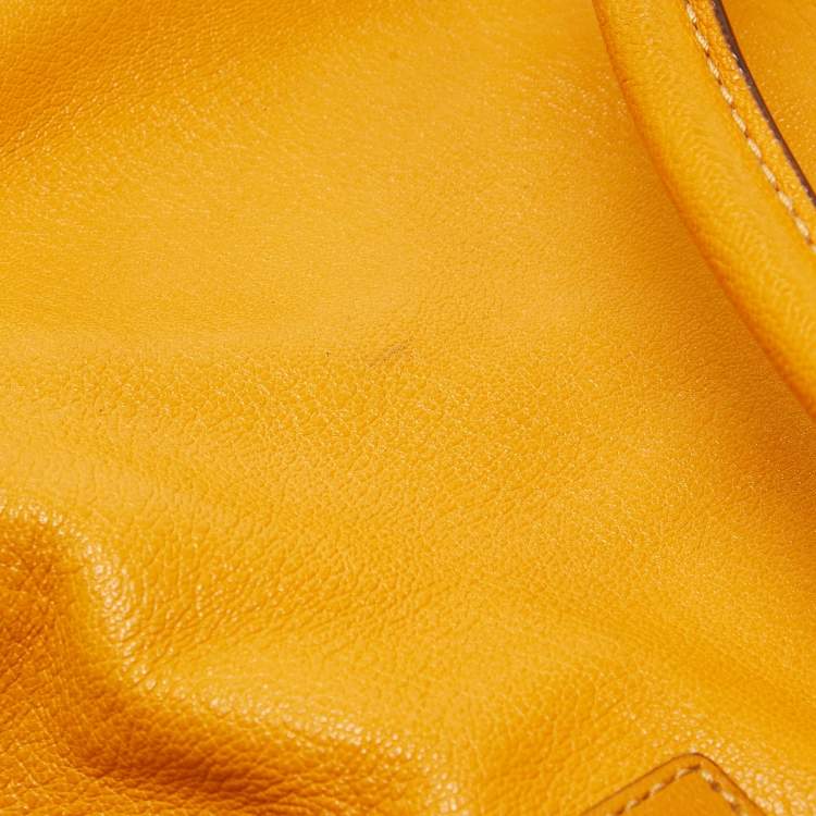 Pre Owned MICHAEL Michael Kors Mustard Leather Large Hamilton North South Tote