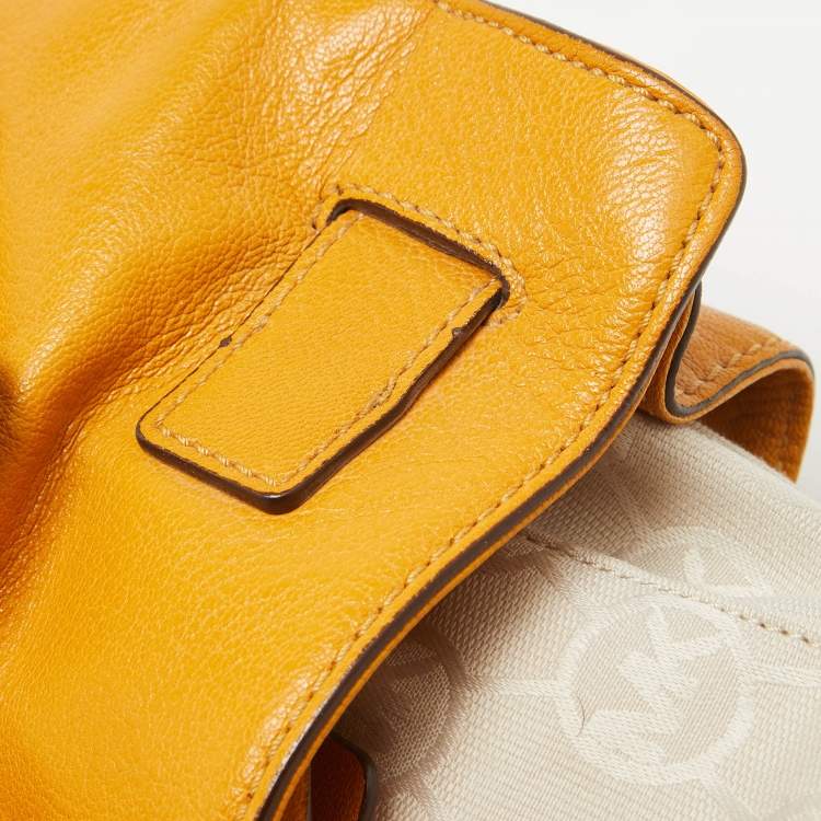 Pre Owned MICHAEL Michael Kors Mustard Leather Large Hamilton North South Tote