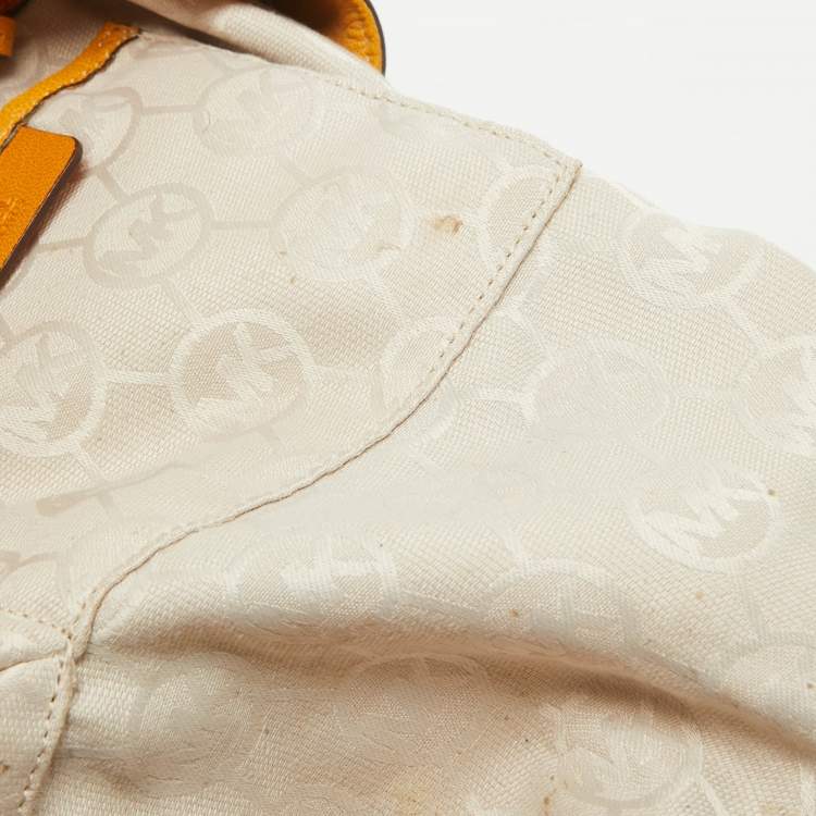 Pre Owned MICHAEL Michael Kors Mustard Leather Large Hamilton North South Tote