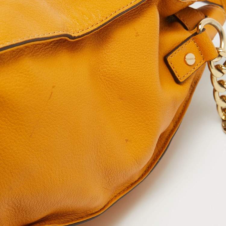 Pre Owned MICHAEL Michael Kors Mustard Leather Large Hamilton North South Tote