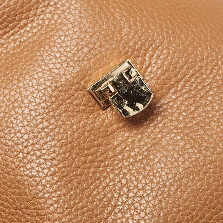 Pre Owned Michael Kors Brown Leather Cecelia Crossbody Bag