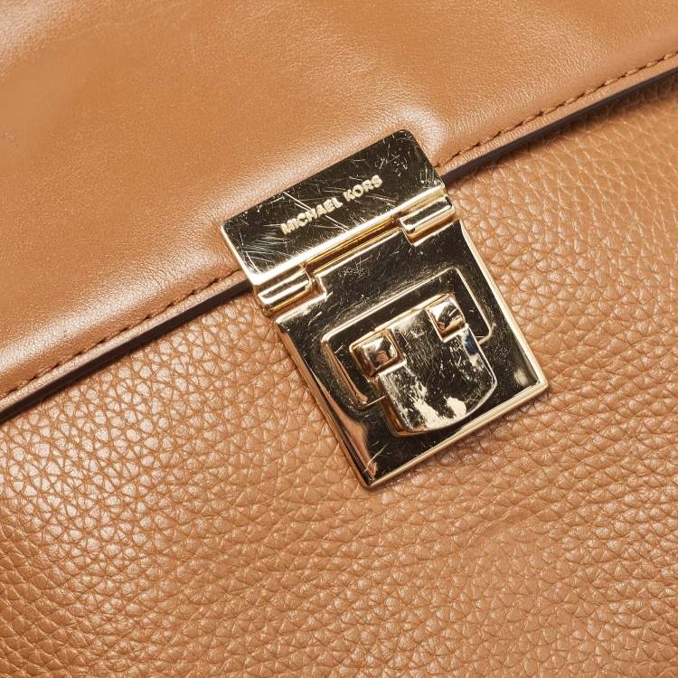 Pre Owned Michael Kors Brown Leather Cecelia Crossbody Bag