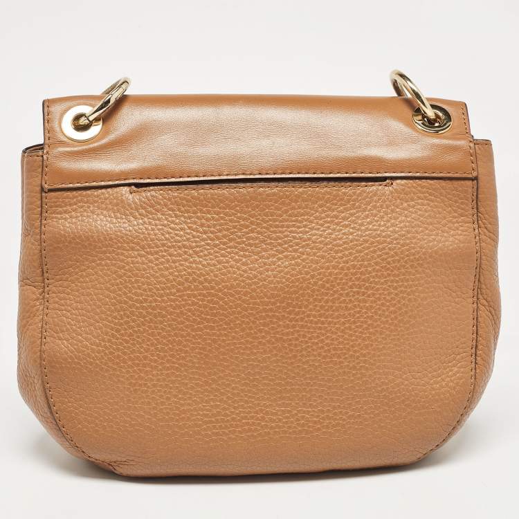 Pre Owned Michael Kors Brown Leather Cecelia Crossbody Bag
