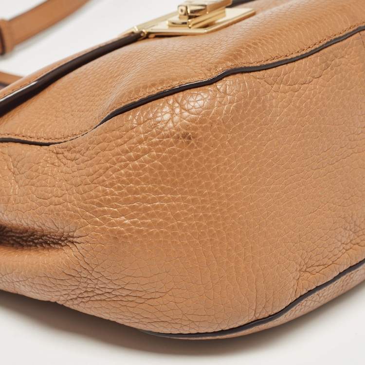 Pre Owned Michael Kors Brown Leather Cecelia Crossbody Bag