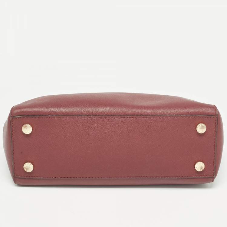 Pre Owned Michael Kors Burgundy Leather Kellen Tote
