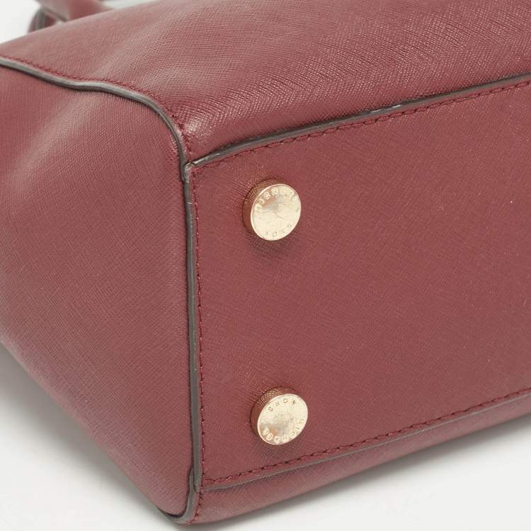 Pre Owned Michael Kors Burgundy Leather Kellen Tote
