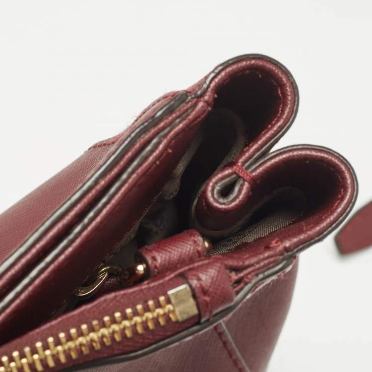 Pre Owned Michael Kors Burgundy Leather Kellen Tote