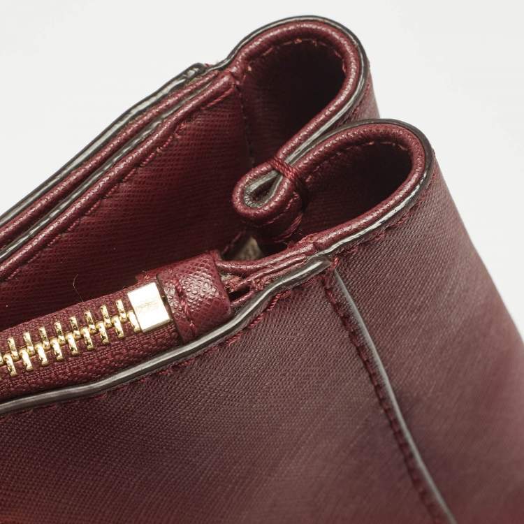 Pre Owned Michael Kors Burgundy Leather Kellen Tote
