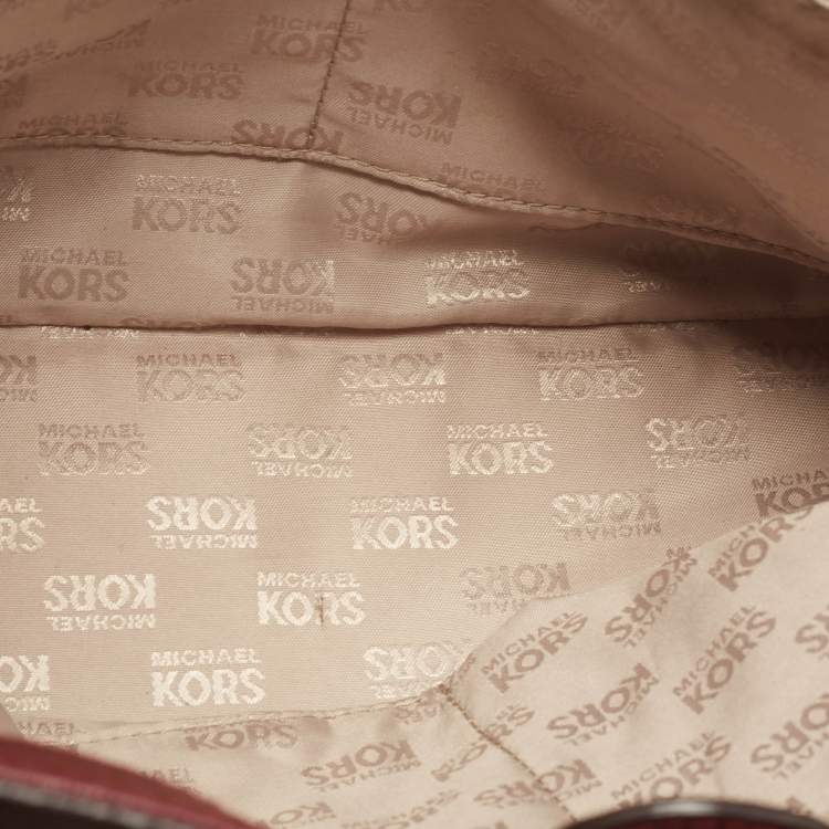 Pre Owned Michael Kors Burgundy Leather Kellen Tote