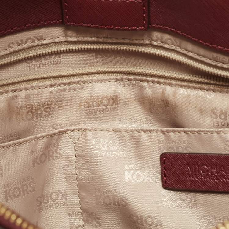 Pre Owned Michael Kors Burgundy Leather Kellen Tote